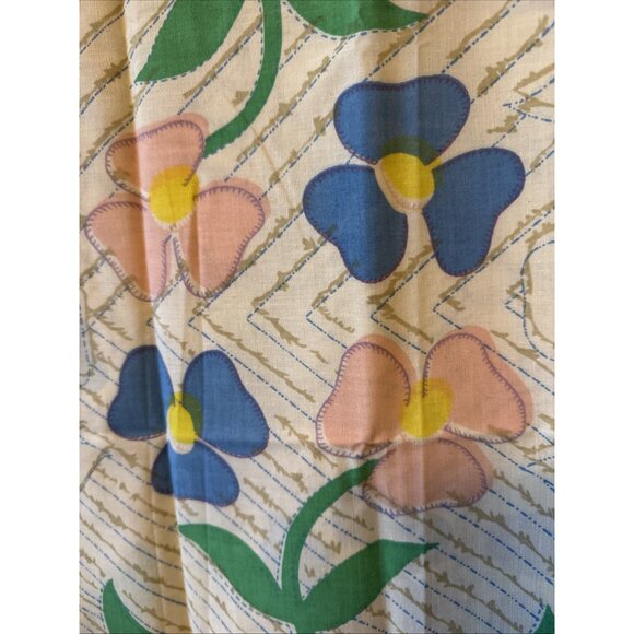 2 Vintage Handmade Standard Pillowcases "Flower Power" 70's Vibe one of a kind - Picture 2 of 3